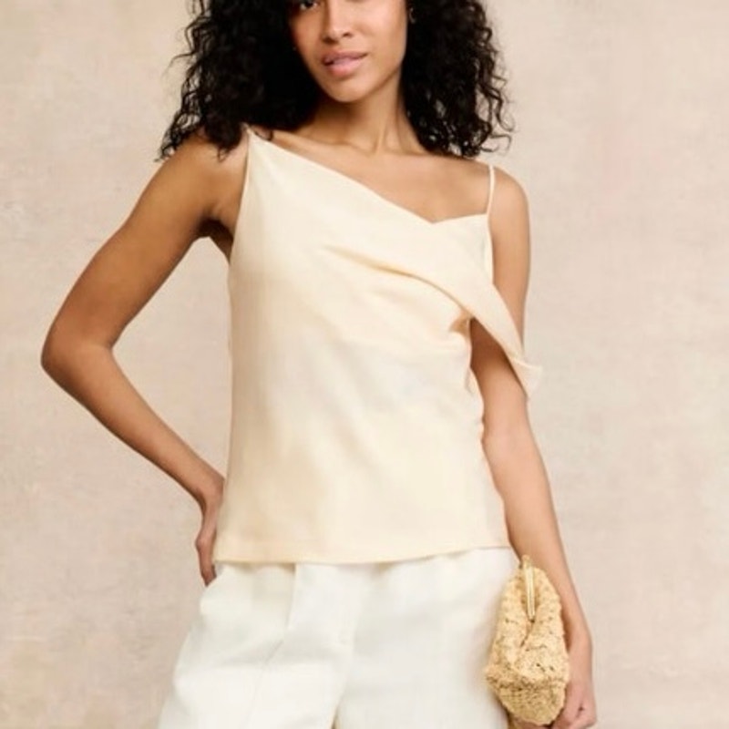 A.L.C. Ramona Off White Silky Top Size 4